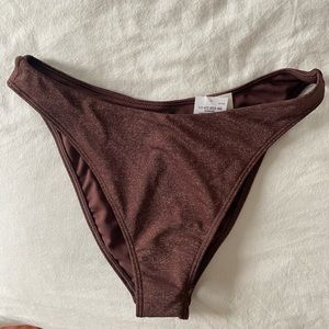 Size Small mid-rise high leg moderate coverage bikini bottom